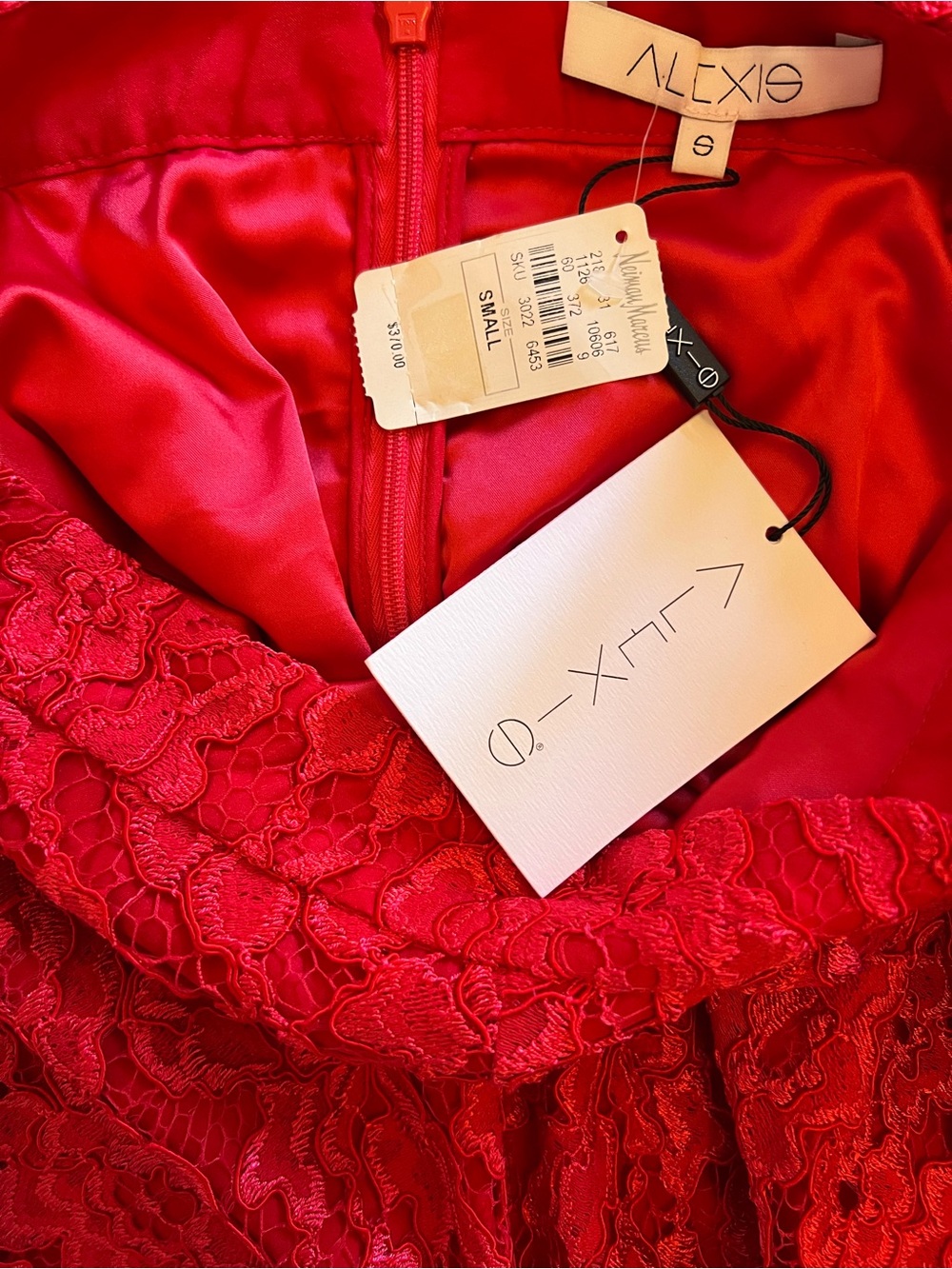 NWT Alexis Red Lace Crop Top & High-Low Midi Skirt Set Size Small - Picture 5 of 6